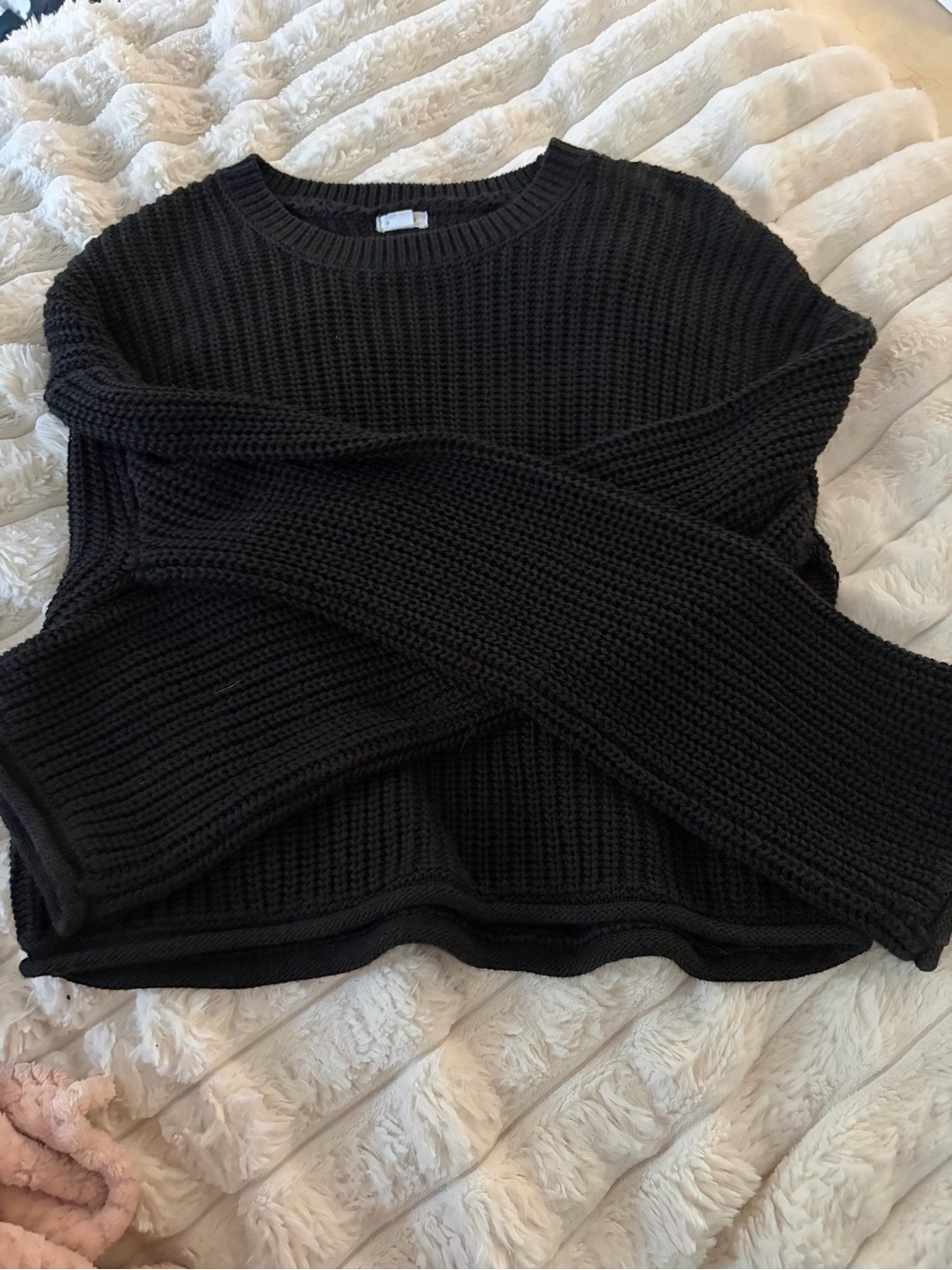 Garage Black Chunky Crew Neck Sweater